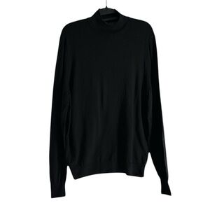 Canali 100% wool sweater Classic Black Sweater mock neck luxury career sz xl